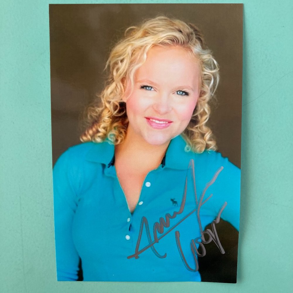 Amanda Jane Cooper Signed Color Photo 4”X6” Glinda In Wicked Broadway Tour Glee